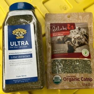 Organic catnip & Dr. Elsey's Ultra Litter Attractant